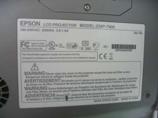 Epson PowerLite 7900p EMP 790 Lamp LCD Projector 010343852464  