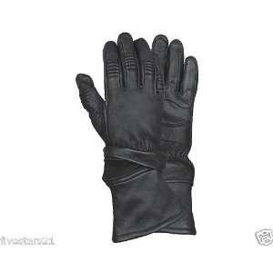   Deer Skin Black Zip Off Cuff Gauntlet Gloves Large: Everything Else