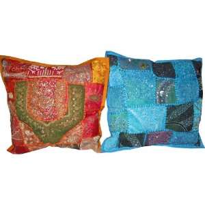   Orange Blue Toss Pillow Cushion Covers Free Shipping: Home & Kitchen