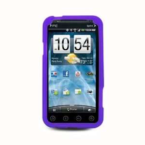  Solid Purple Silicone Skin Gel Cover Case For HTC EVO 3D 