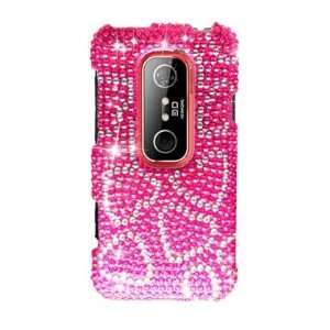  Hot Pink Hearts With Full Rhinestones Hard Protector Case 