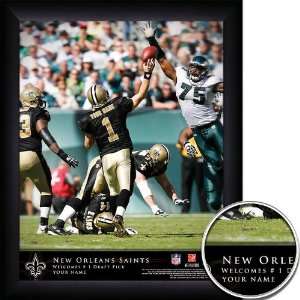   Saints Personalized NFL Action QB Framed Print: Sports & Outdoors