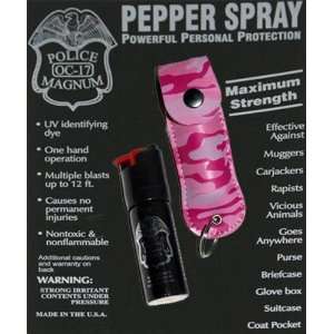  Magnum 1/2oz Police Strength Pepper Spray   Pink & White 