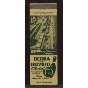  1950s Berra & Rizzuto Lanes Matchbook Cover   Sports 