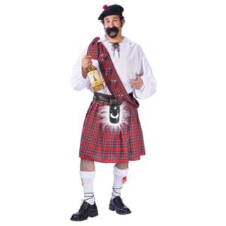 Big & Tall Scottish Kilt Drunk Man Halloween Costume  