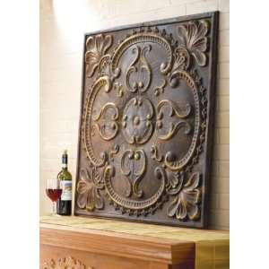  Wall Decor with Center Medallion in Antique Gold and Black 