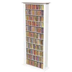  CD DVD Wall Rack Media Storage Tower in White 2411WH