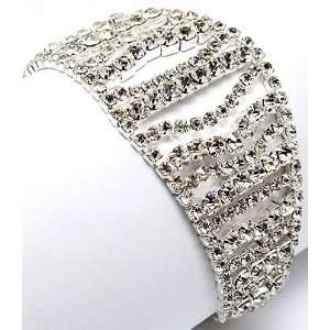  Bridal Jewelry Crystal Rhinestone Bracelet Sparkle Wave Jewelry