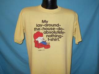 vintage LAY AROUND THE HOUSE DO NOTHING CRAZY t shirt L  