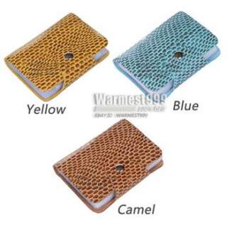   Real Leather Snakeskin Business Name ID Credit Card Holder Case  