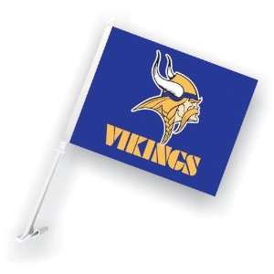  98915   Minnesota Vikings Car Flag W/Wall Brackett Sports 