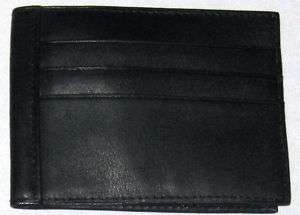 Black Leather like Thin Wallet   5 Compartments  