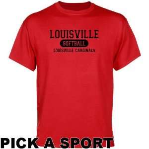   : Louisville Cardinals Custom Sport T shirt   Red: Sports & Outdoors