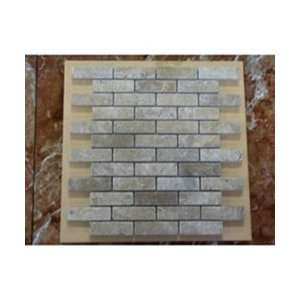 4x4 sample of 1 x 3 Brick Pattern Noche Travertine TUMBLE 