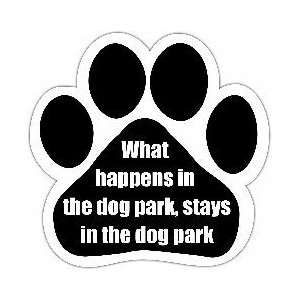   Dog Park Stays At the Dog Park Car Magnet Paw Print 