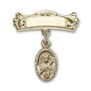   with O/L of Czestochowa Charm and Arched Polished Badge Pin Jewelry