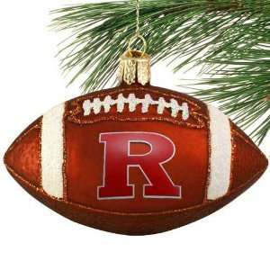  Rutgers Scarlet Knights 4 Glass Football Ornament 