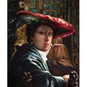  Girl with a Red Hat by Johannes (Jan) Vermeer: Home 