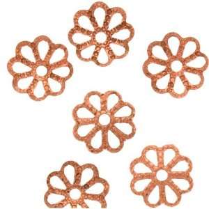  Genuine Copper Open Petal Flower Bead Caps 7mm (50): Arts 