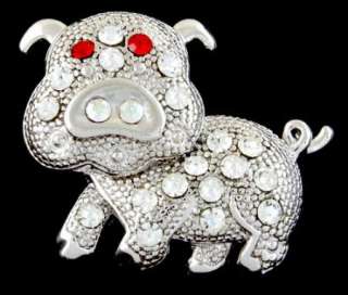 Cute Piggy Pig Diamante Lucky Pin Brooch New #bh036sv  