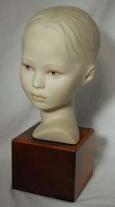 CYBIS Figurine HEAD OF GIRL Bust on wooden base  