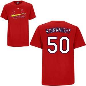  Mens St. Louis Cardinals #50 Adam Wainwright Name and 