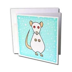  Janna Salak Designs Small Pets   Cute White Red Eyes Rat 