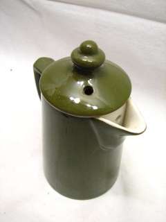 HALL USA FOREST GREEN COVERED SUGAR BOWL DISH CREAMER  