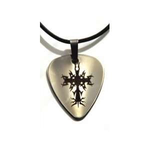  Necklace Tribal Cross Guitar Pick 18 Stainless Steel 