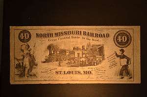 St. Louis, MO  North Missouri Railroad $40 circa 1890 Fine  