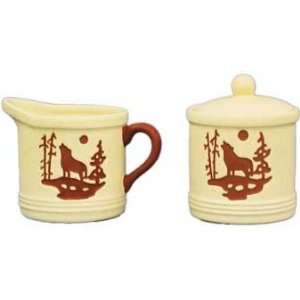  Wolf Design Sugar And Creamer Set In Natural Colors 4 