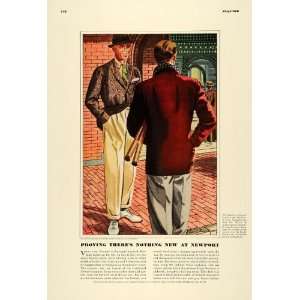  1937 Print Mens Fashions Leslie Saalburg Newport Casino 