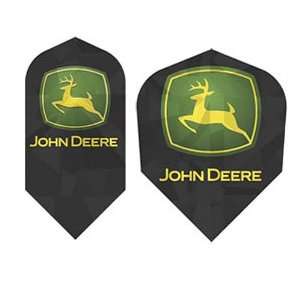    John Deere Black Logo Dart Flights   Pack of 3: Sports & Outdoors