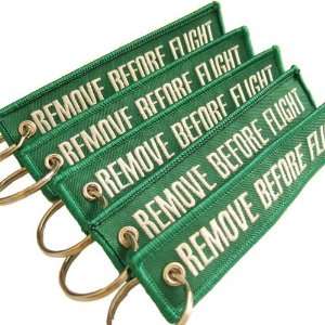  Remove Before Flight Key Chain   5pcs   Green Automotive