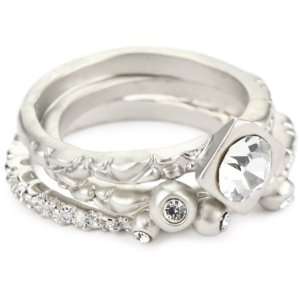  Andrew Hamilton Crawford Elegant Silver 3 Piece Ring Set 