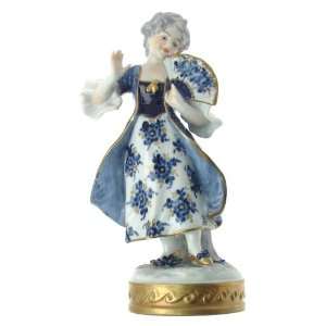 c1960 Rudolstadt Volkstedt 6 inch porcelain figure of a lady in 