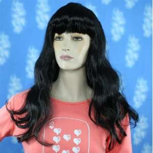  Long Black Wavy Wig with Bangs: Office Products