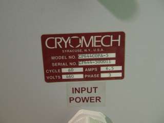 Cryomech Cryogenics helium Compressor Condenser System 5696hrs  