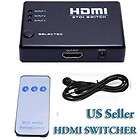 Port HDMI Switch Switcher Selector Remote Video Audio