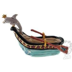  Clayworks Dancing Dolphin Rowboat Tealight Holder