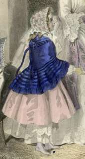 MAGASIN DEMOISELLES PATTERN June 1852 Doll &child dress  