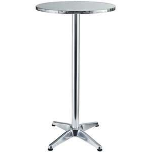  Elevate Modern Round Aluminum Outdoor Bar Table: Patio 