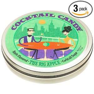 Cocktail Candy The Big Apple Cocktail Sugar, 4 Ounce Tins (Pack of 3 