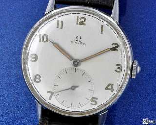 Rare Steel Omega Military Wrist Watch C.1945  