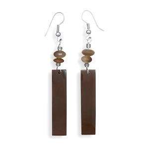  Rondell and Rectangle Horn Drop Fashion Earrings Jewelry