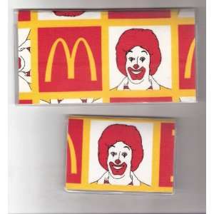   Checkbook Cover Debit Set McDonalds Ronald McDonald 
