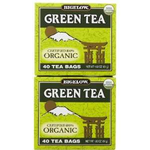 Bigelow Organic Green Tea Bags, 40 ct, 2 pk:  Grocery 