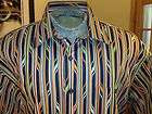 Mens Linen shirt FACONNABLE, Size2XL, Retail $135, multi blues, 100 