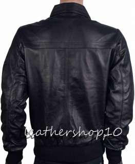 Leather Forte Bomber Mens Real Leather JacketS/M  5XL  