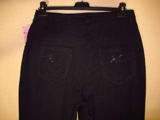 Marina Rinaldi Crystal Black Sweat Jeans Pants MR S/L XL,MR M/1 2XL,MR 